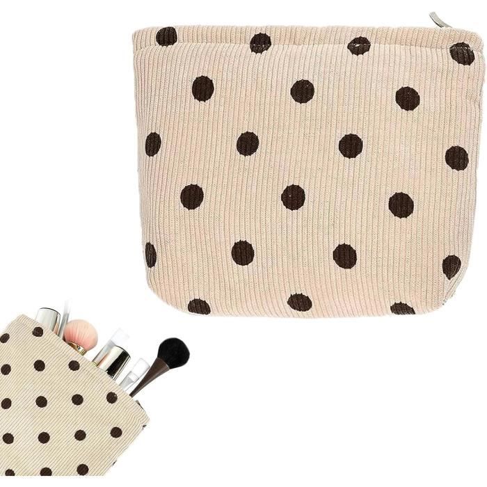 2 Pochettes Maquillage Voyage En Velours - 26x18 Cm - Fermeture Zippée - Grande Capacité - Couleurs Assorties - 1