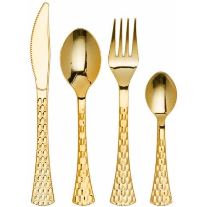 Ménagère 40 couverts PRESTIGE en plastique Or