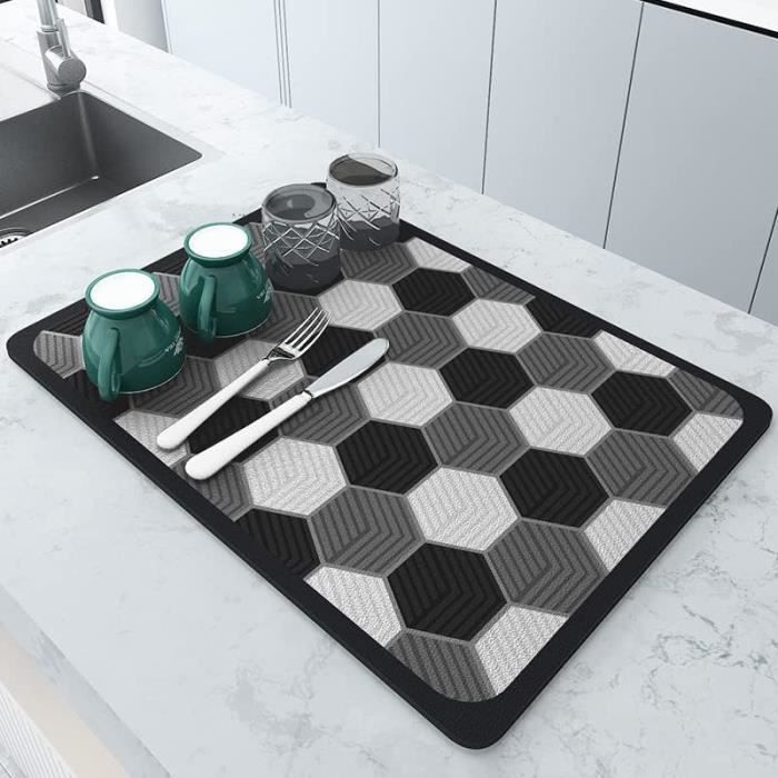Tapis De Séchage En Silicone Pour évier - 40x33 Cm - Résistant à La Chaleur (jusqu'à 230°C) - Antidérapant, Facile à Nettoyer - Couleur Beige