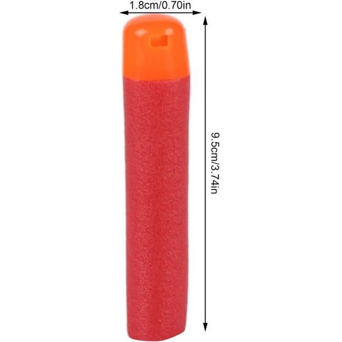 60pcs 9.5cm Mousse Fléchettes Recharge Balle pour Nerf N-Strike Mega Elite  Blasters Pistolet Jouet (60pcs Rouge)