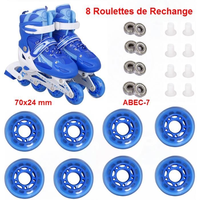 Roues en polyuréthane pour Patin à Roulettes Roller 70mm Roulements ABEC-7  Accessoire Remplacement Roulettes de Rechange Réparation