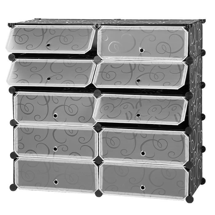 Penderie Etagere A Chaussures Modulable Diy 10 Cubes Meuble
