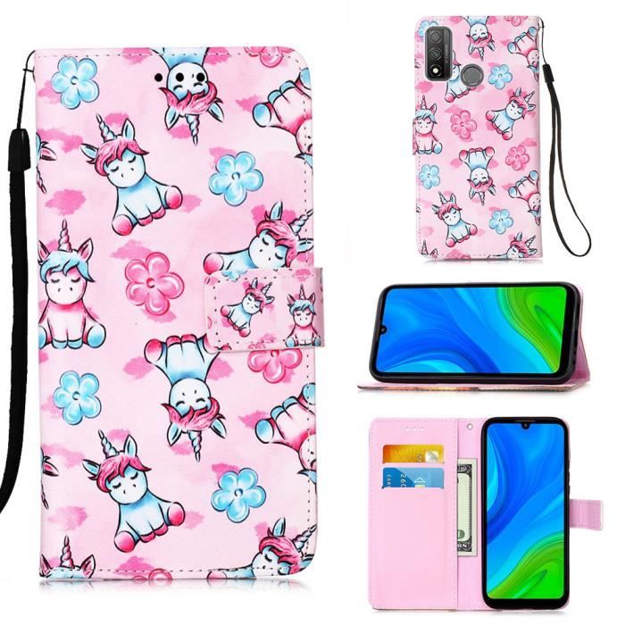Etui Portefeuille Rabat Pour Huawei P Smart 2020 - Cuir Synthétique Noir - 3 Fentes Cartes - Anti RFID