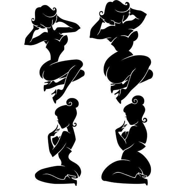 Sticker Noir Silhouette Femme Achat Vente Pas Cher