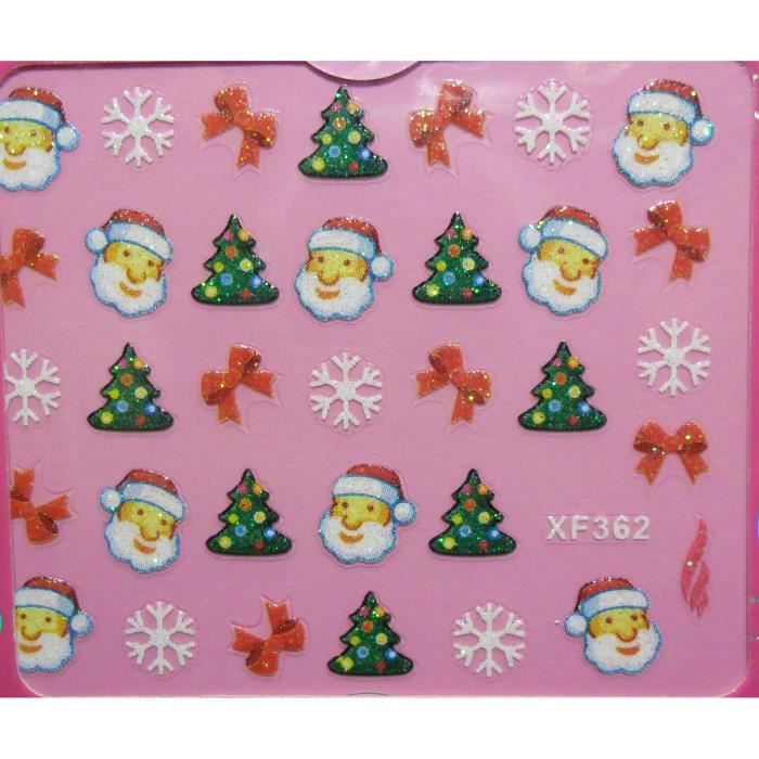 Stickers Ongles Flocons & Rennes Blancs - Déco Noël Pour Nail Art - Fabriqué En France