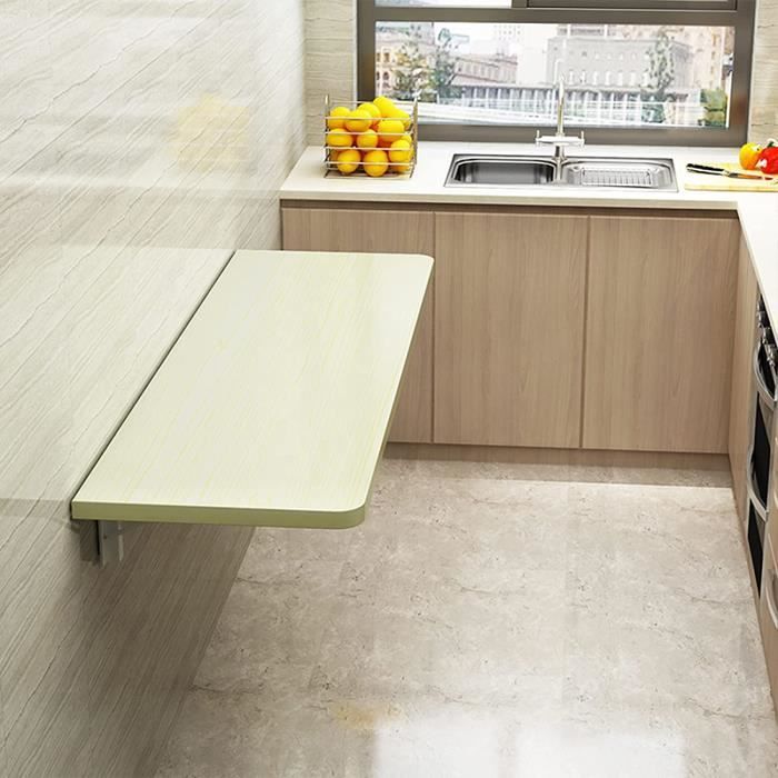 Table Murale Pliable 60x30 Cm - Table De Salle à Manger, Bureau Pliable, Design Noyer, Gain De Place - 10