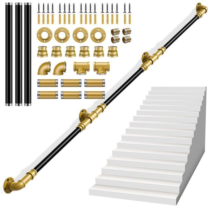 Garde-corps De Porte Fenêtre Rampe D'escalier Acier Inoxydable Main Courante Balustrade 180 Cm 0 Crossbars