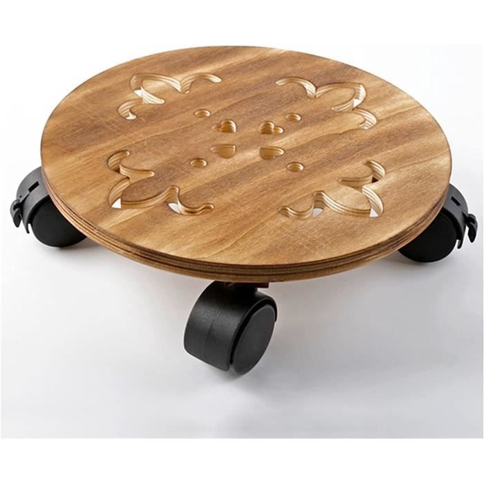 Chariot De Jardinière En Bois Roulant Support De Plante En Pot Avec Roues Support De Pot De