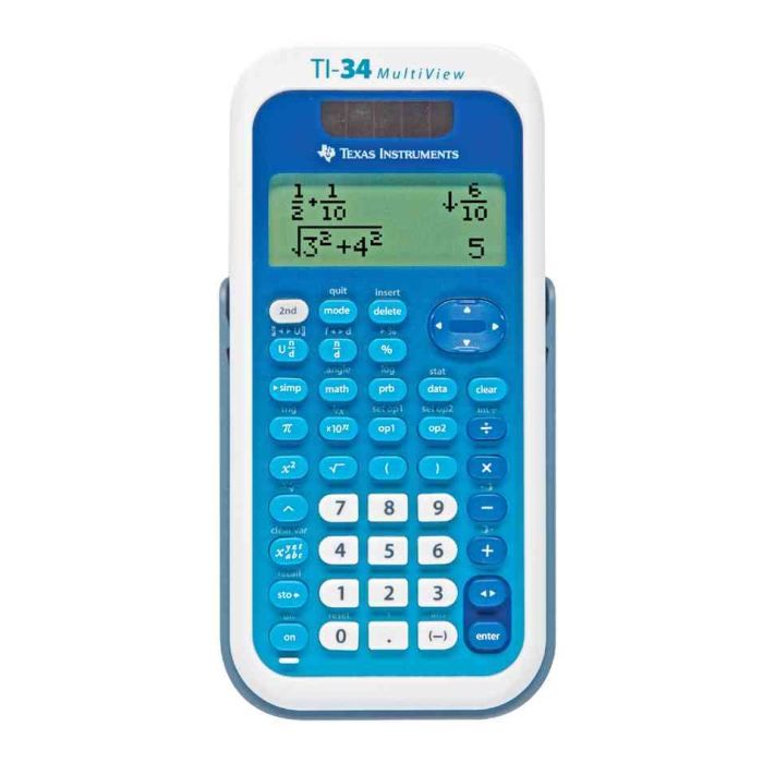 Calculatrice scolaire - TEXAS INSTRUMENTS - TI-34 Multi View - Écran 4 lignes - Énergie solaire - Scientifique
