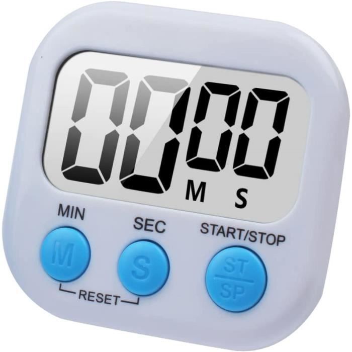 2 Minuteurs De Cuisine Magnétiques Avec Grand écran LCD | Compte à Rebours Et Chronomètre Jusqu'à 99 Min | Parfait Pour Cuisson, Sport, études