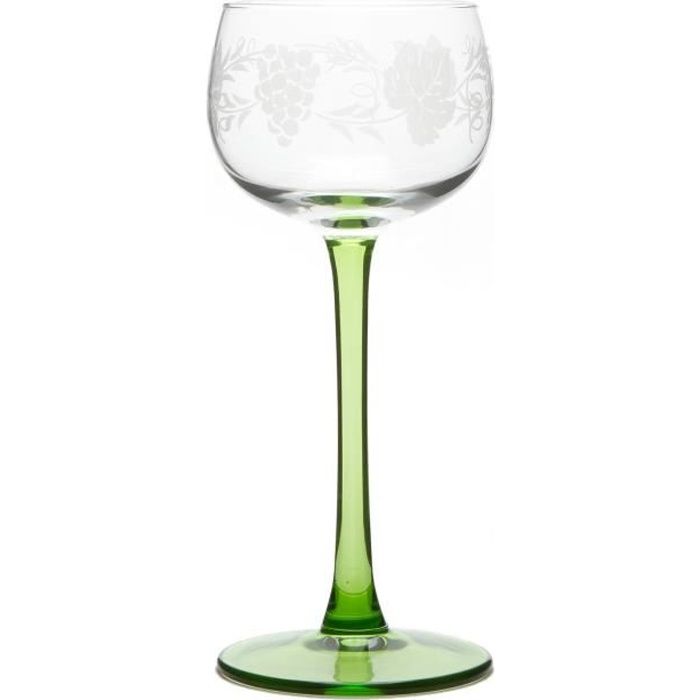 6 Verres A Vin D Alsace Motif Grappe Achat Vente Verre A Vin Cdiscount