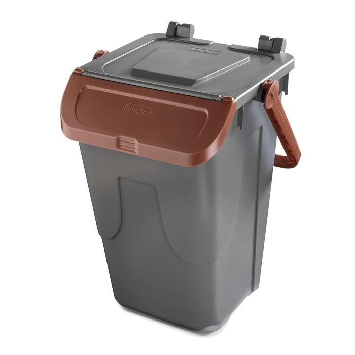 Bidone Per Raccolta Differenziata Grigio Con Sportello Basculante Giallo Modello Ecology 35 Litri Mobil Plastic 65626164