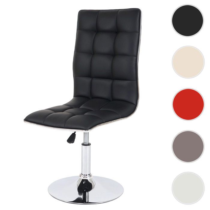 MCW Chaise de salle à manger MCW-C41 réglable en hauteur similicuir noir