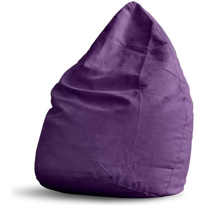 umaland pouf poire xl plus 220 l - ligne confort - fauteuil poire adulte et enfant pour salon - 65 x 80 cm - violet