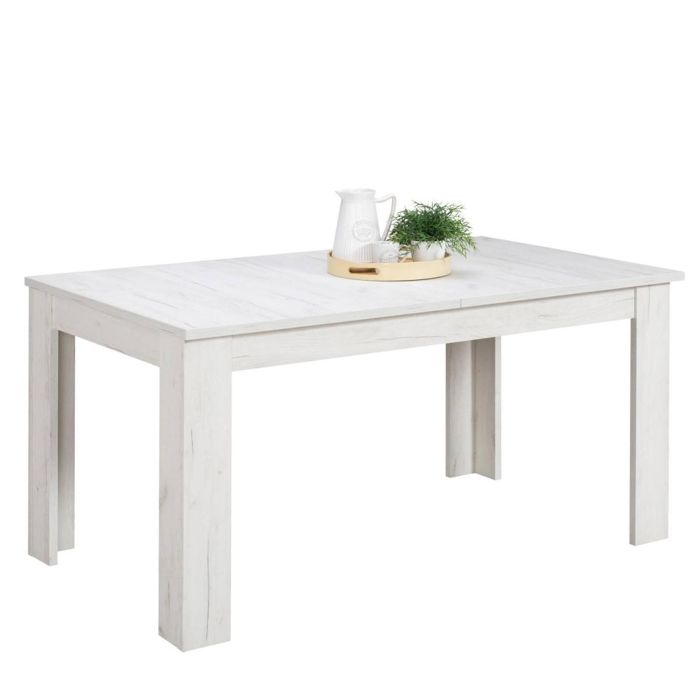 Table à Manger Moderne 160x90 cm Blanc 8 Places Extensible Table à Manger Moderne 160x90 cm Blanc 8 Places Extensible