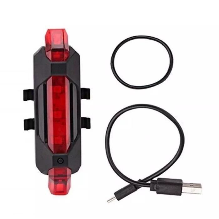 Feu Arrière LED USB Rechargeable Pour Vélo – 3 Modes, Imperméable, Installation Facile