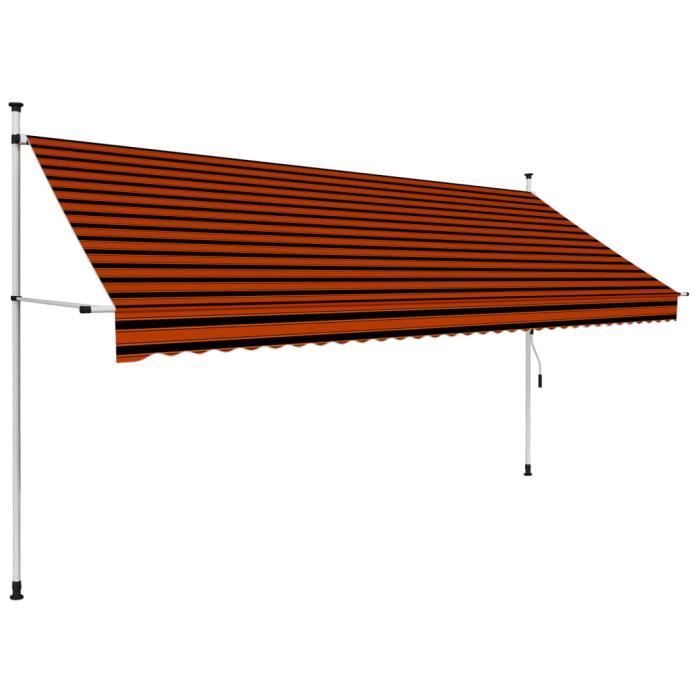 Store Banne Manuel De Jardin Terrasse Auvent Manuel Retractable 350 Cm Orange Et Marron Achat Vente Store Store Banne Store Banne Manuel De Jardin Cdiscount