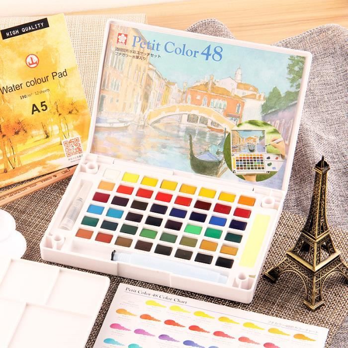Palette Portable Solide Kit De Peinture Aquarelle 18 Couleurs Kit De Peinture Aquarelle Pour Artistes Etudiants Debutants Paysage Achat Vente Peinture Aquarelle Palette Portable Solide Kit Cdiscount