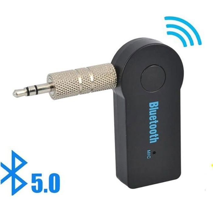 Adaptateur émetteur récepteur Bluetooth 5.0 sans fil 2 en 1, prise Jack  3.5mm pour la musique de voiture Audio Aux black -SZ504 - Cdiscount  Informatique