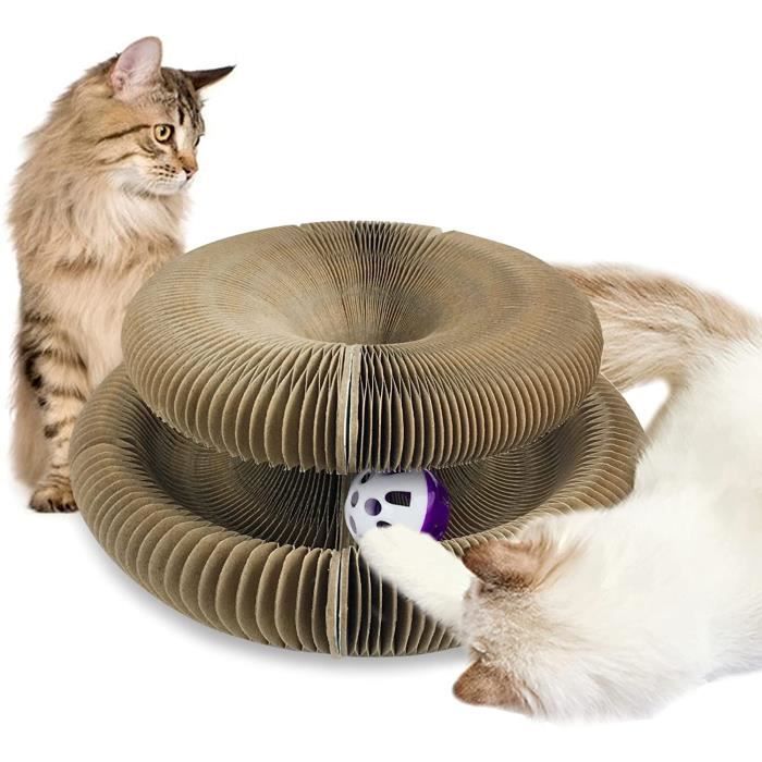 Griffoir pour chat Magic Organ - Avec jouet balle clochette - Planche à griffer pour chat - Jouet interactif