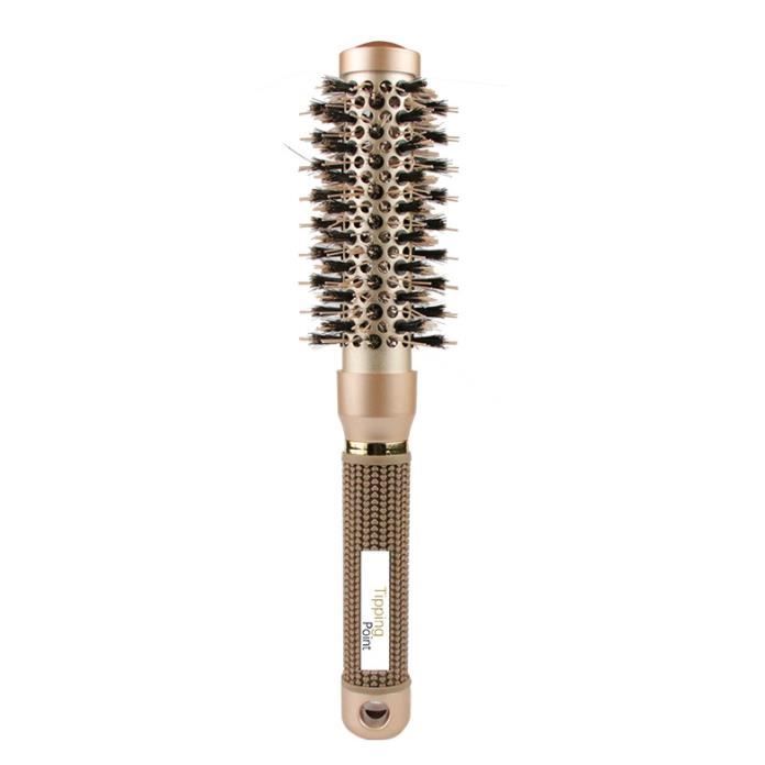 Brosse Ronde Céramique Thermochromatique Centaure - Couleur Marron/noir, Longueur 15-25mm, Neuve.
