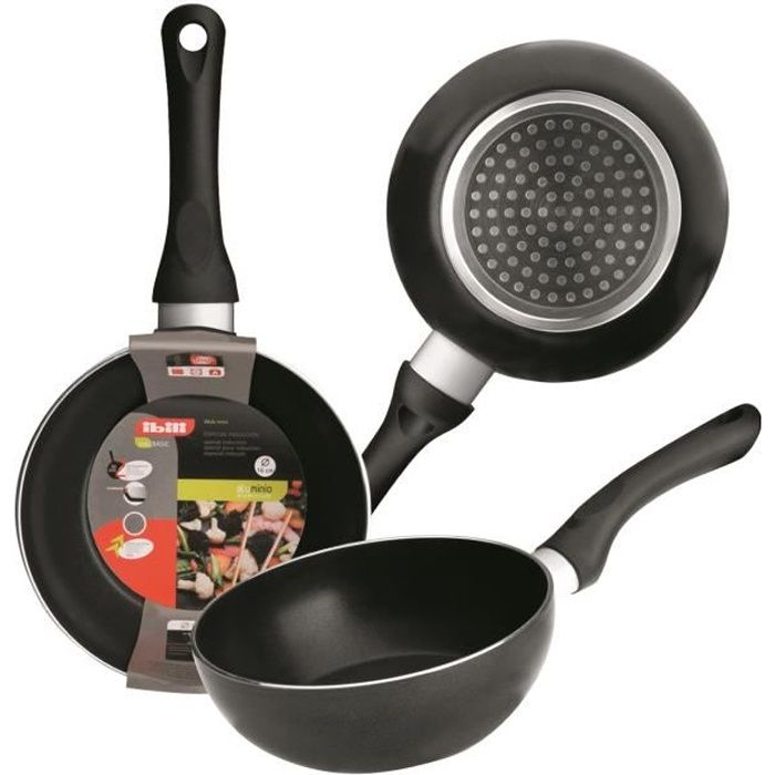 IBILI - Wok Indubasic, 16 cm, Aluminium, Antiadhésif, Compatible avec l’induction