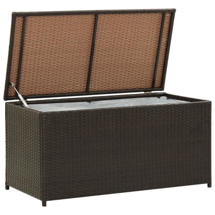 Boîte de rangement VIDAXL 100x50x50 cm Résine tressée Étanche