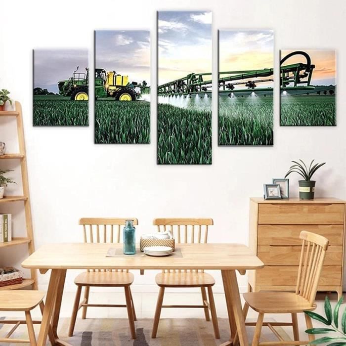 5 peintures sur toile-Tracteur Agricole-décoration murale-convient