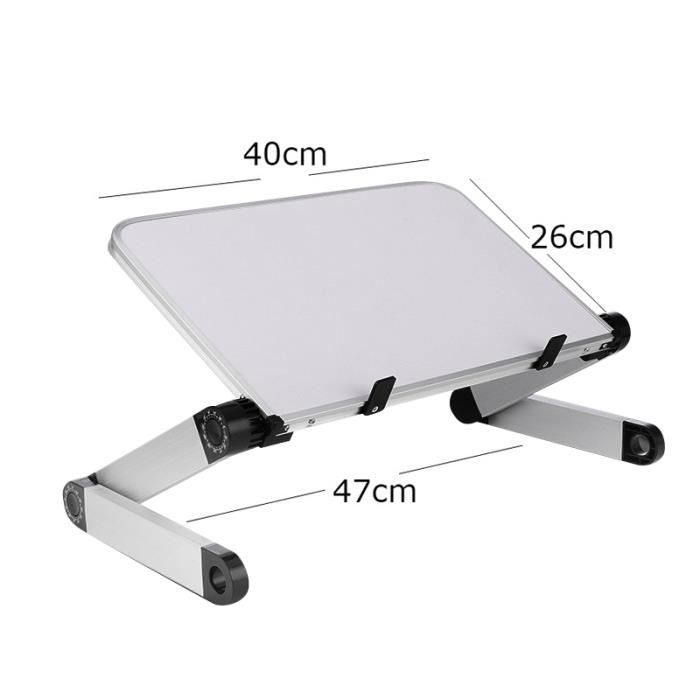 Table De Lit Portable Homesbrand Réglable – Bureau Lit Canapé Hauteur & Angle Ajustables – Noir (Taille S)