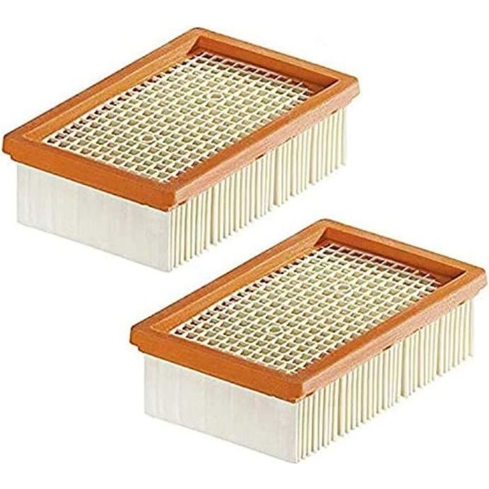 Lot de 2 Filtre Remplacement pour Aspirateur Kärcher WD4 WD5 WD6 MV4 MV5 MV6 plissé Plat