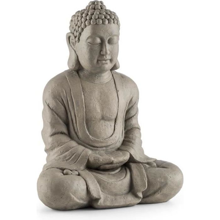 Blumfeldt Siddhartha Sculpture Decorative De Jardin Statue Bouddha Zen Meditation 60cm Ciment Fibre De Verre Aspect Pierre Cdiscount Jardin