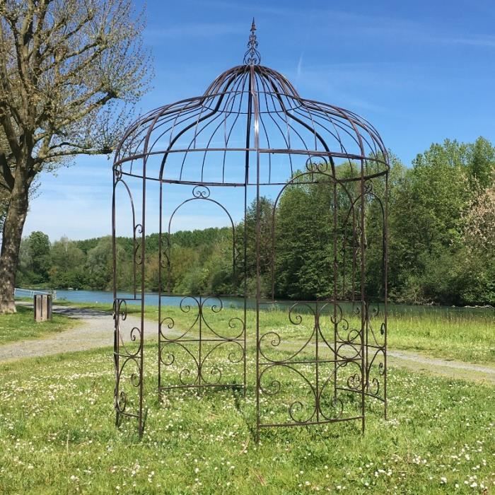 Grande Gloriette Tonnelle En Fer Pergola Kiosque De Jardin O215 Cm