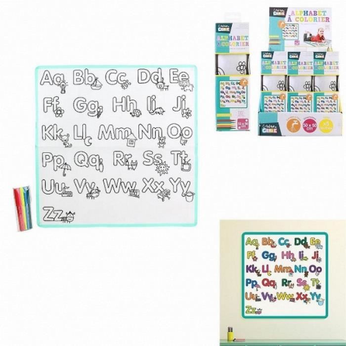 1 tapis alphabet a colorier 50 x 50 cm 5 feutre lavable a l eau cdiscount jeux jouets