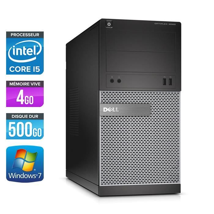 Pc de bureau Dell Optiplex 3020 Tour - i5 - 4Go - 500Go HDD -W7 Reconditionné - Dell reconditionné disponible sur Cdiscount Seconde Vie