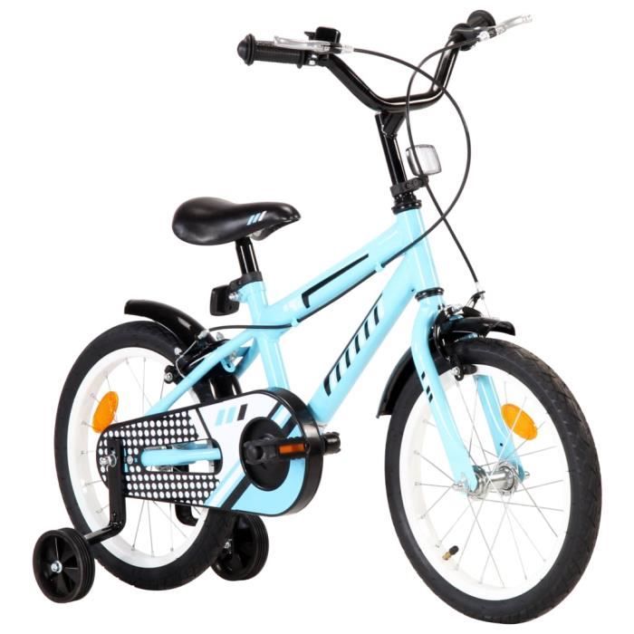 Vélo pour enfants 16 pouces Noir et bleu Dilwe7314127130759