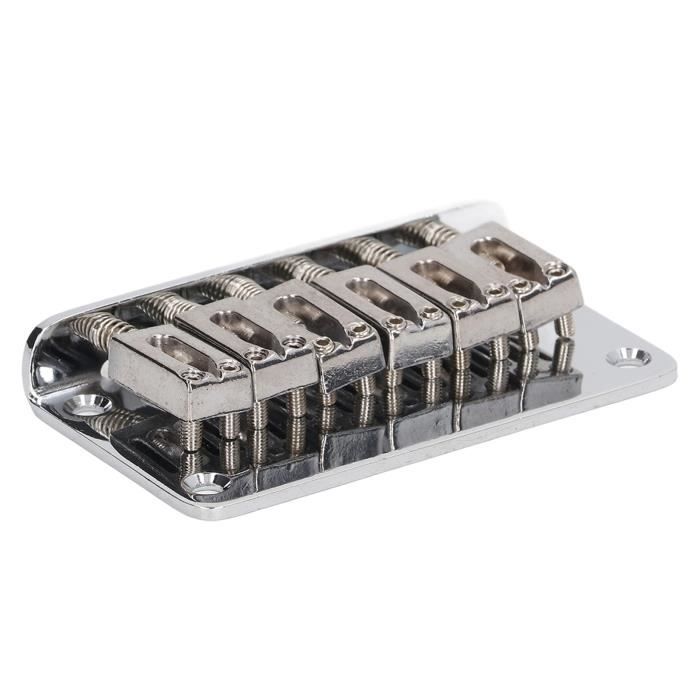 Chevalet et cordier for guitare électrique sans tête, jeu de selles et clé, noir/chrome(Chrome