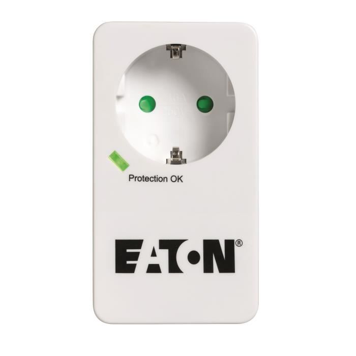 Multiprise/Parafoudre - EATON Protection Box 1 Tel DIN - PB1TD - 1 prise DIN + 1 prise tel/RJ - Blanc & Noir