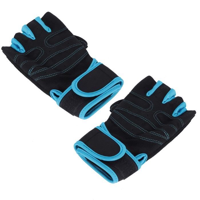 Ceihwa Maniques Gymnastique Gants Protection Paumes Enfant Adulte Avec Bracelets - 1 Paire Poignées + 2 Paires Protège-Poignets Noirs - CrossFit Powerlifting