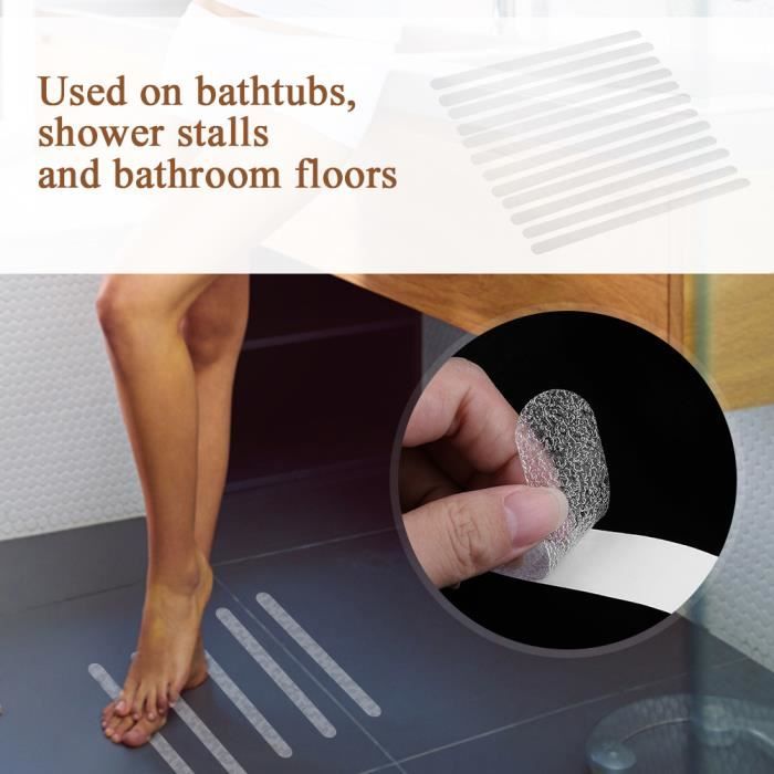 Ruban Antidérapant Transparent Auto-Adhésif 5cm X 10m - Bande Antislip Impermeable Intérieur Extérieur