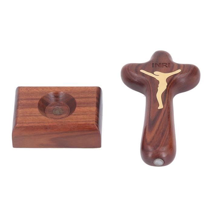 Lot De 4 Petites Croix En Bois De Prière (Olivier Et Noyer) - Avec Motif Cœur - Pour Méditation, Soulagement Du Stress - Cadeau Chrétien
