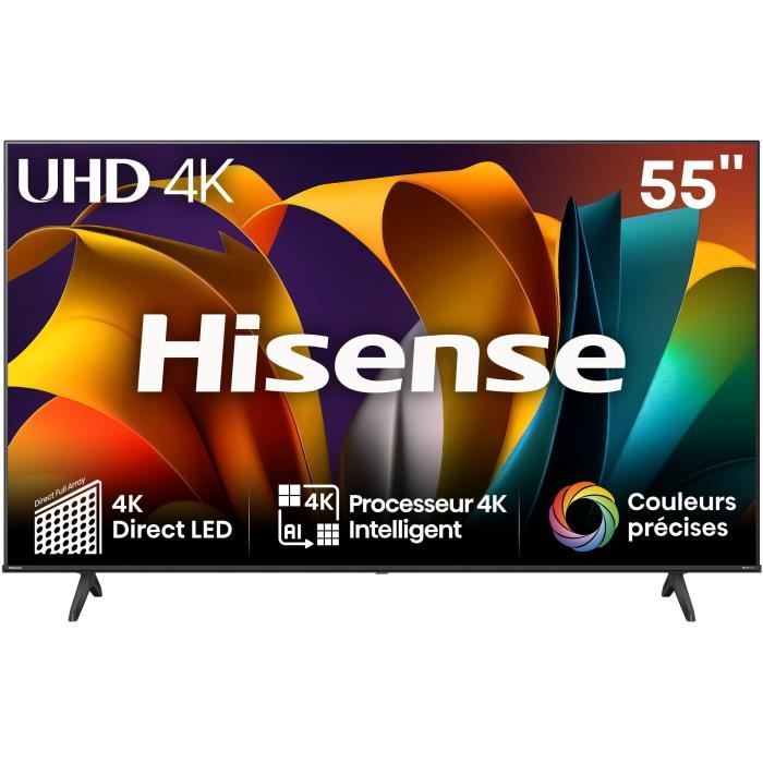 TV LED - HISENSE - 55A6N - 55 (139 cm) - Bords ultra fins - 4K UHD (3840x2160) - Dolby Vision - Smart TV - 3xHDMI