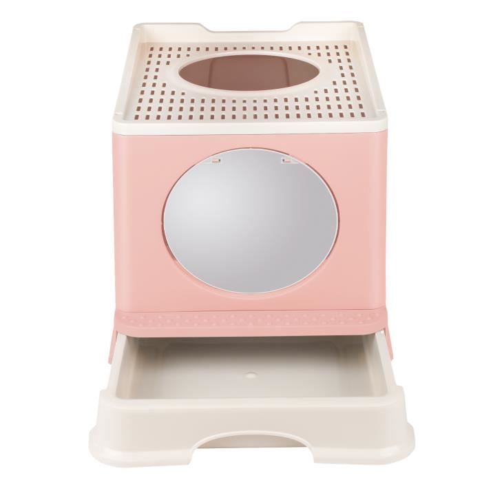 Comparer les prix de Bac à litière pliable pour chat - HOMEWELL - Grande taille - Rose - Plastique PP
