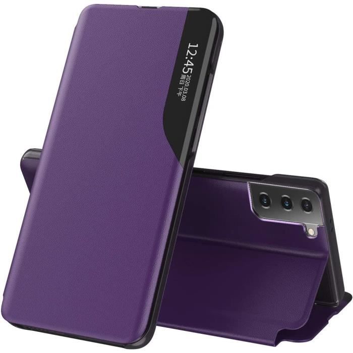 Coque Flip Cover Miroir Chromé Pour Galaxy S21 FE - Housse Magnétique, Protection Complète