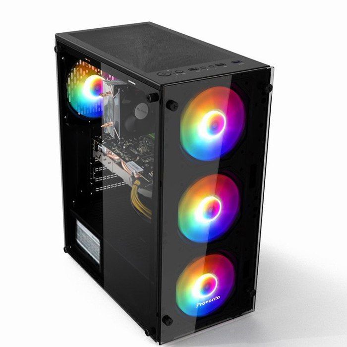 Provonto PC Gamer Budget Complet Fixe - Intel Xeon E5-2650 V4 - AMD Radeon RX 590 - 16Go RAM - 512Go SSD - Ordinateur de Bureau