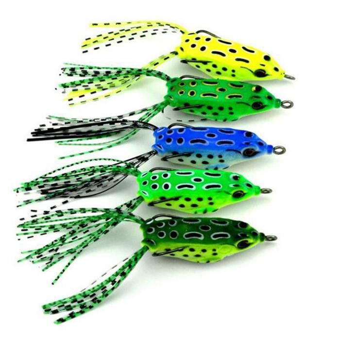 Leurres Grenouille Souples Pour Pêche – Lot De 5, 3g, Avec Crochet, Appât Réaliste