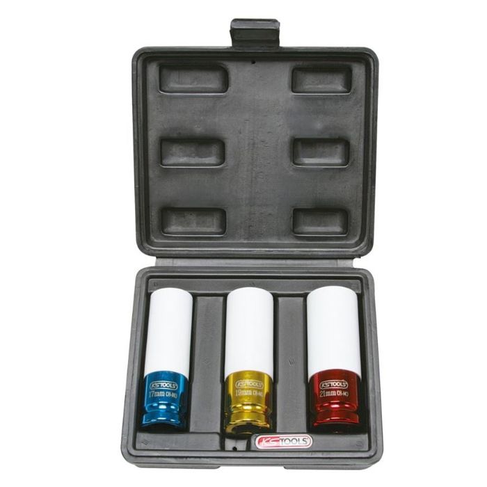 Coffret De 3 Douilles à Choc Pour Jantes Alu - 17, 19, 21mm | Marque Kunzer Neuf