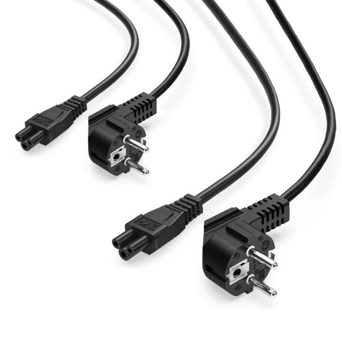Câble d'alimentation 1.5 Mètres 2 Broches Euro Fiche Cordon d'alimentation pour Samsung Philips