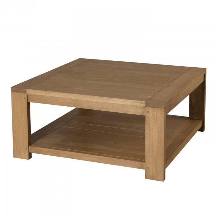 Table Basse Carree Classique En Bois Hevea Massif Decor Chene