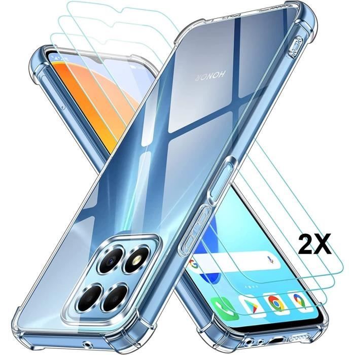 Coque Silicone TPU + 3 Verres Trempés Pour Honor X5c - Protection Antichoc, écran 6,74 Pouces