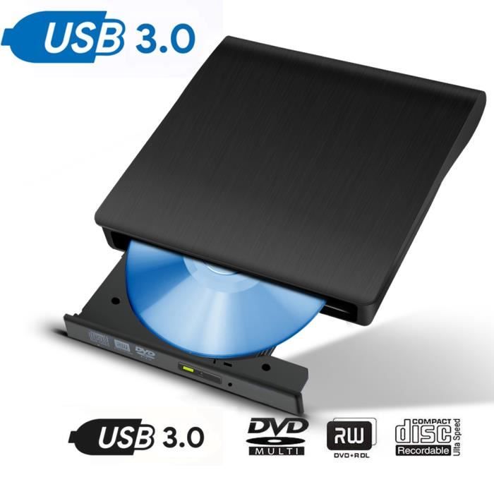Lecteur CD/DVD Externe FSDJIMBB - USB 3.0 Et Type-C - Plug & Play Pour PC Et Mac
